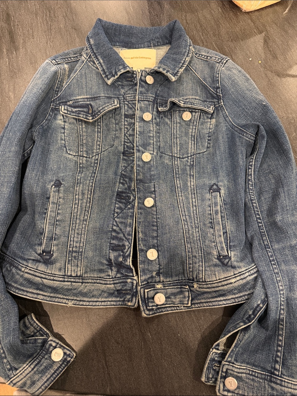 Pilcro and the Letterpress Blue Distressed Denim Jacket